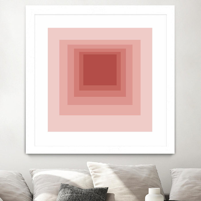Œuvre d’art murale encadrée blanche et mate « After Josef O » 30 x 30