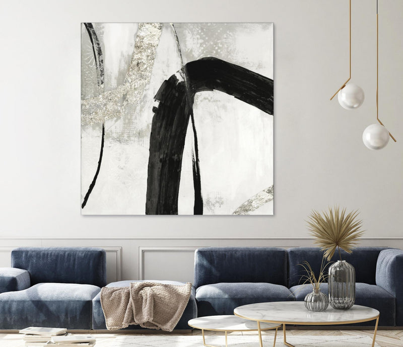 Œuvre d’art murale Giant Art « Black Ink Ii » 54 x 54