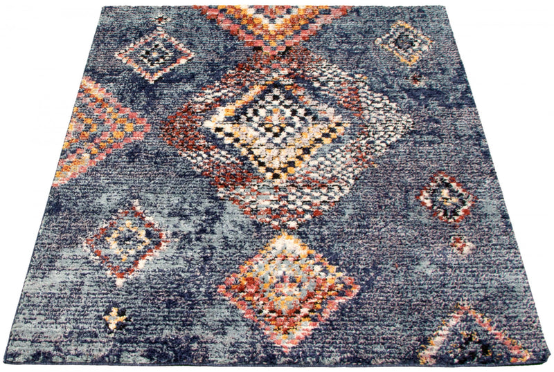 Carpette Makondo Mosaique bleu - 5 pi 3 pox 7 pi 3 po