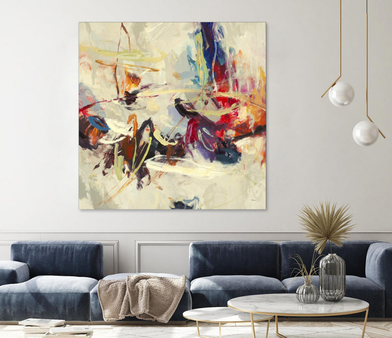 Œuvre d’art murale Giant Art « Positive Energy Iii » 54 x 54