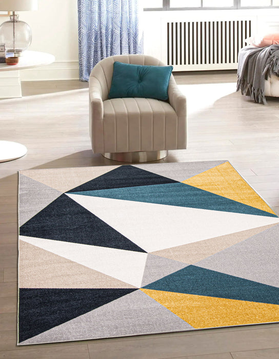 Carpette Gemma multicolore lavable à la machine - 8 pi 0 po x 10 pi 0 po