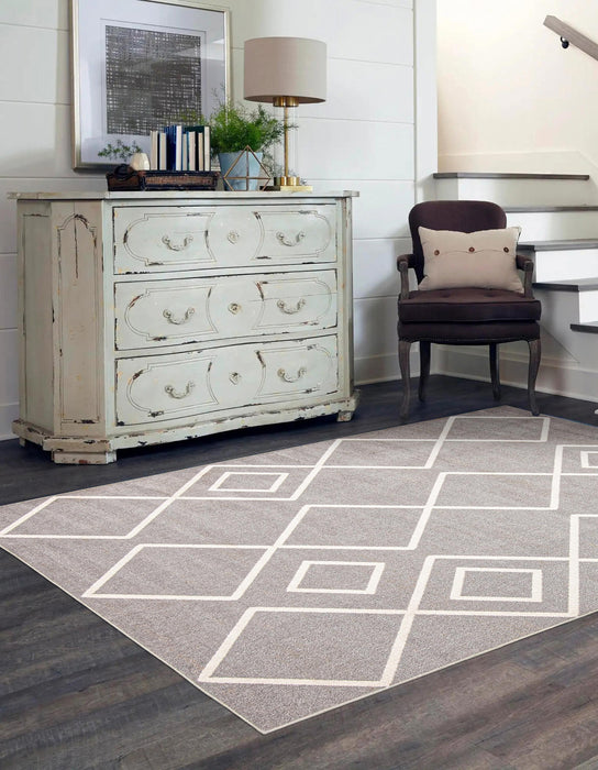Carpette Kenza grise lavable à la machine - 3 pi 0 po x 5 pi 0 po