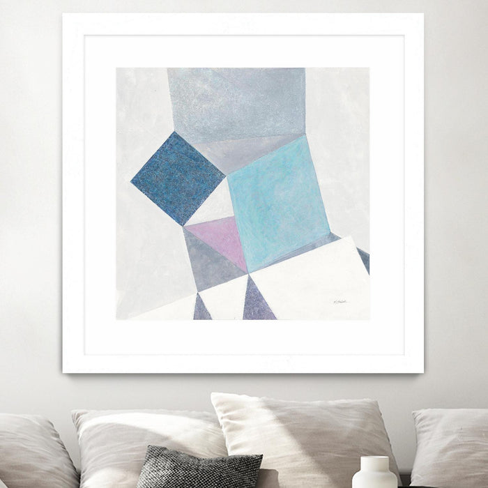 Œuvre d’art murale encadrée blanche et mate « Bay Bridge V1 » 30 x 30
