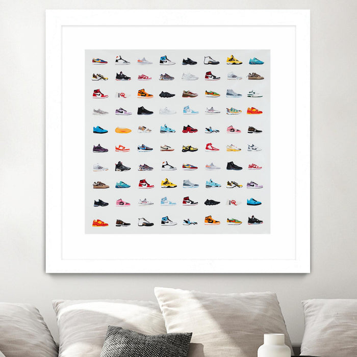Œuvre d’art murale encadrée blanche et mate « Life Is Short Buy The Shoes » 30 x 30