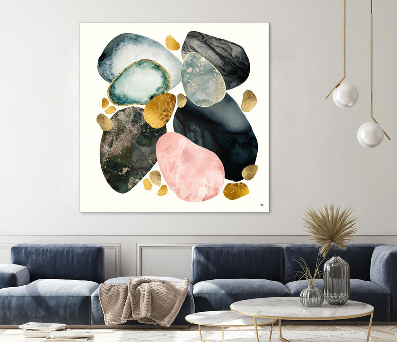 Œuvre d’art murale Giant Art « Pebble Abstract » 72 x 72