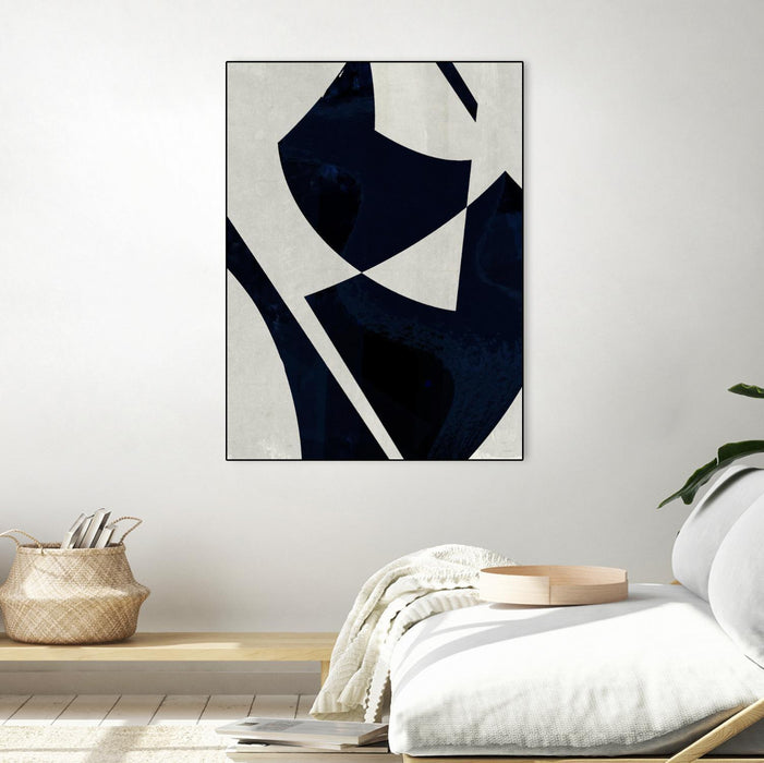 Œuvre d'art murale sur toile encadrée noire « Black Machine I » 24 x 32