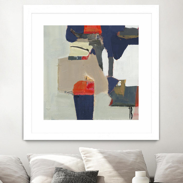 Œuvre d’art murale encadrée blanche et mate « Orange Crush V9 » 36 x 36