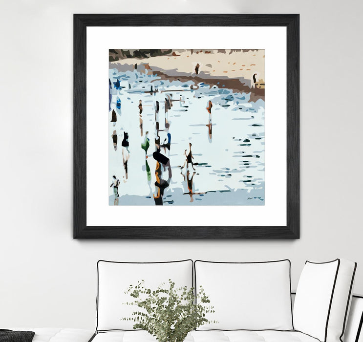 Œuvre d’art murale encadrée noire et mate « Self Reflection » 30 x 30