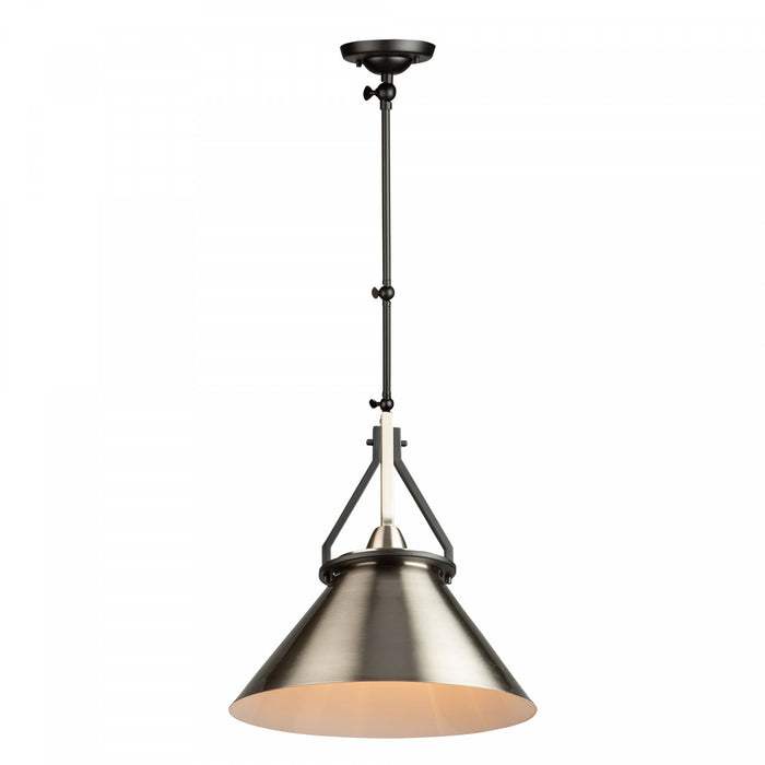 Luminaire suspendu de style applique murale cylindrique Brydon nickel brossé à 1 ampoule