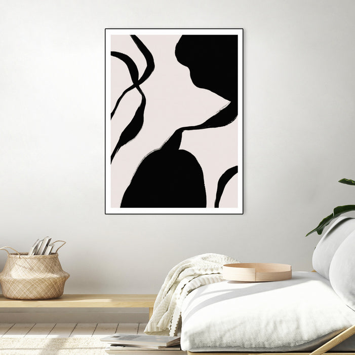 Œuvre d’art murale sur toile encadrée noire « Mouvement » 24 x 32