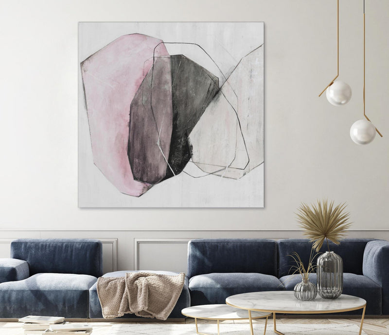 Œuvre d’art murale Giant Art « Tickled With Pink » 54 x 54