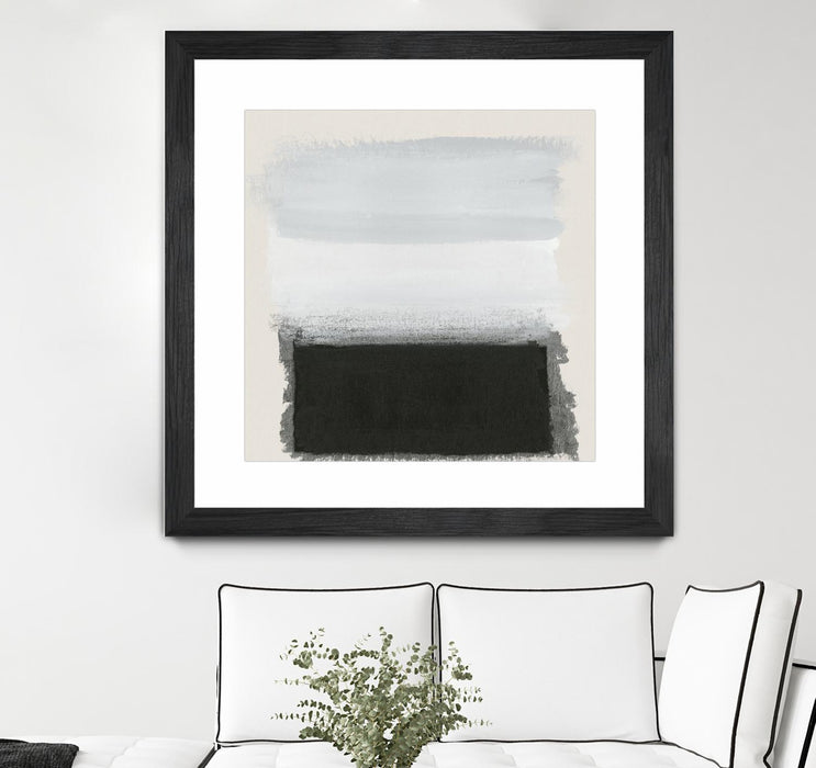 Œuvre d’art murale encadrée noire et mate « Star Night Interlude » 30 x 30