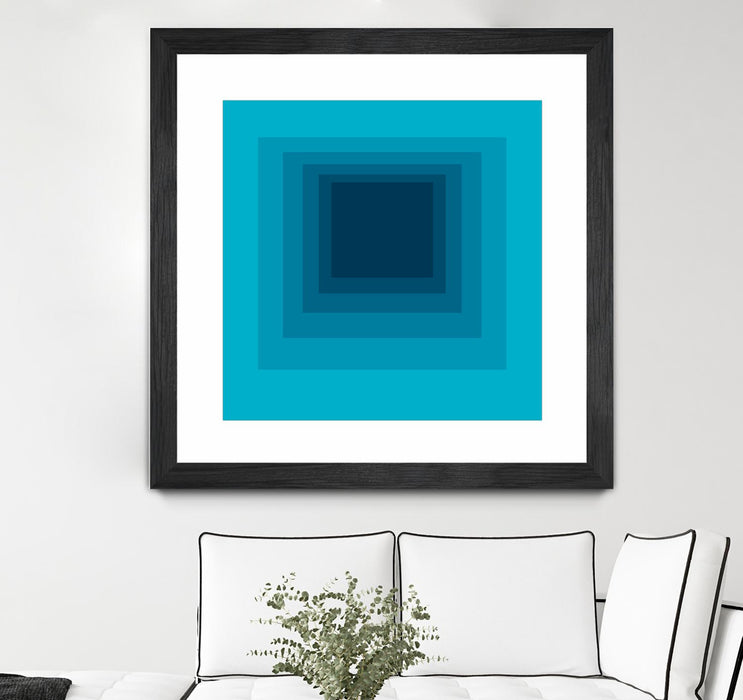 Œuvre d’art murale encadrée noire et mate « After Josef D » 30 x 30