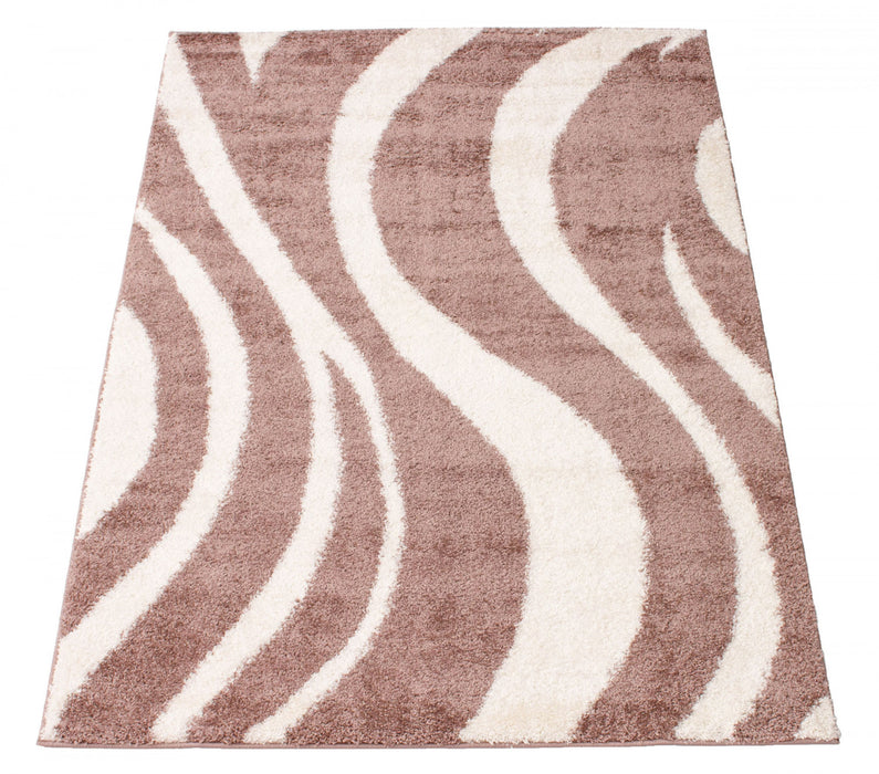 Carpette à poil long Luci rose 7 pi 10 po x 10 pi 0 po
