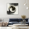 "Smokey Circumference" Canvas Framed Black 20x20 Wall Art