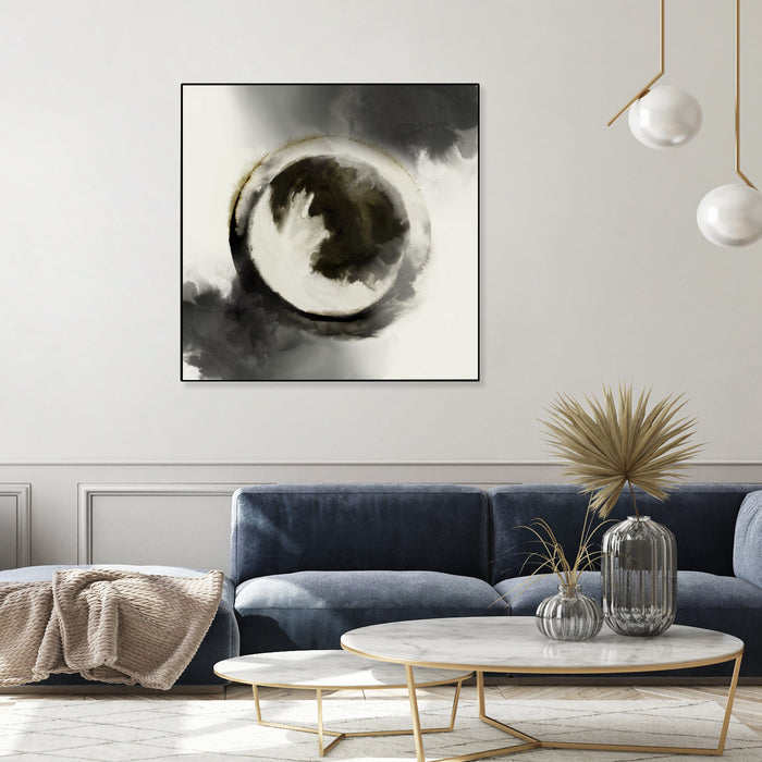 Œuvre d’art murale sur toile encadrée noire « Smokey Circumference » 20 x 20