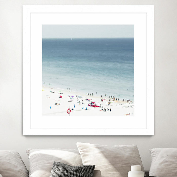 Œuvre d’art murale encadrée blanche et mate « Sesimbra Ii » 30 x 30