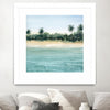"Paradis Ii" Matted and Framed White 36x36 Wall Art