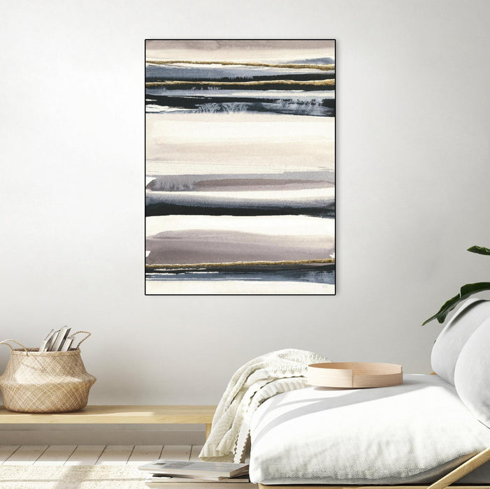 Œuvre d’art murale sur toile encadrée noire « Gilded Grey Iii » 24 x 32