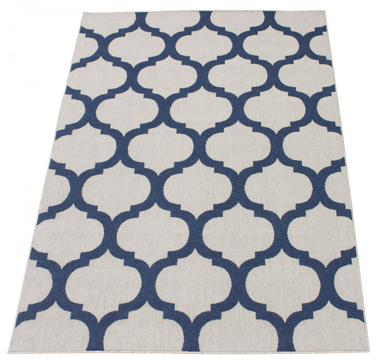 Carpette Sophie grisebleu marine - 6 pi 7 po x 9 pi 6 po