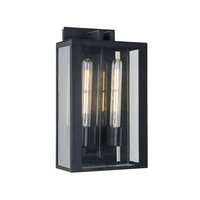 Applique murale Waterville noir mat à 2 ampoules pour l'extérieur