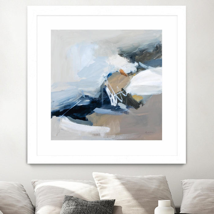 Œuvre d’art murale encadrée blanche et mate « Surfacing » 36 x 36