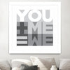 "You Me We I" Matted and Framed White 36x36 Wall Art