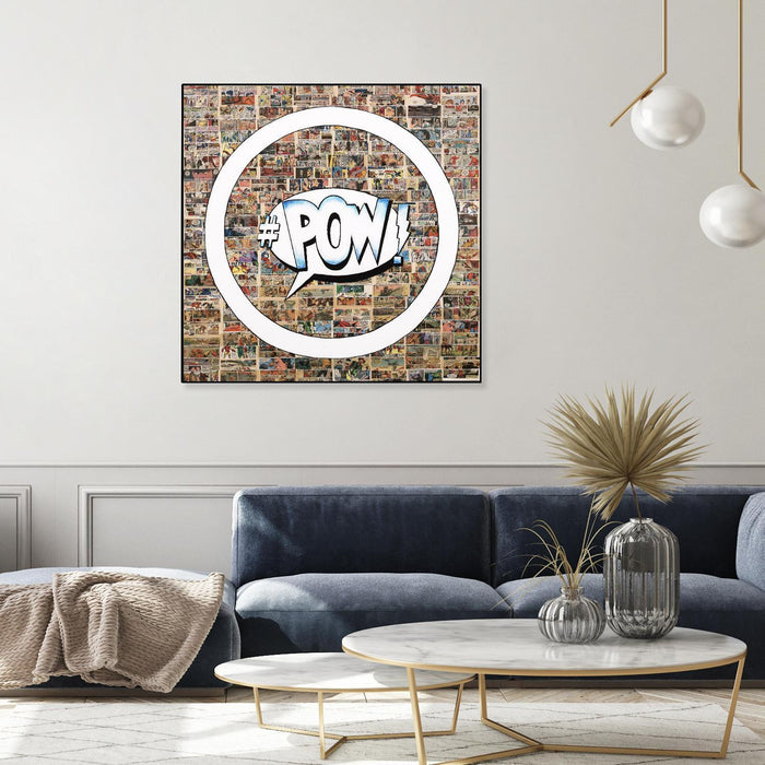 Œuvre d’art murale sur toile encadrée noire « Smoke Circus I » 20 x 20
