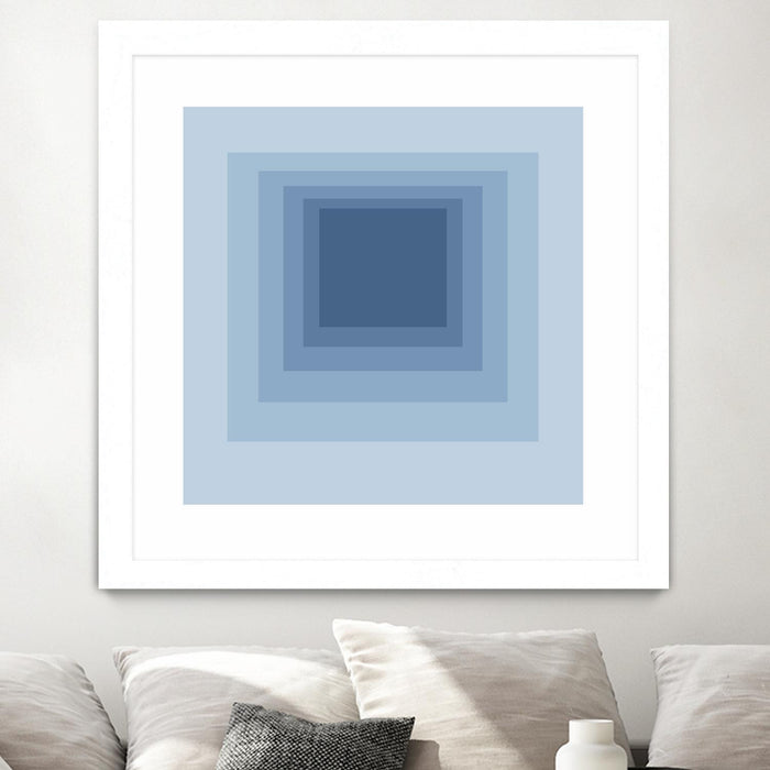 Œuvre d’art murale encadrée blanche et mate « After Josef J » 36 x 36