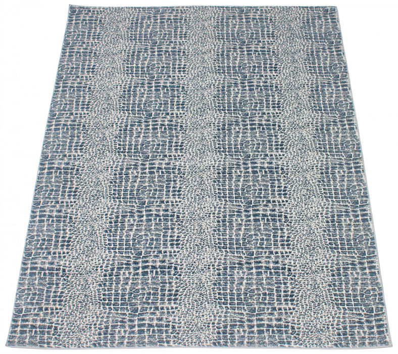 Carpette Kecia bleue/crème 3 pi 11 po x 5 pi 11 po