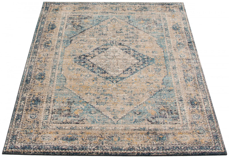 Carpette Bolivar Bijar bleu - 5 pi 0 pox 8 pi 0 po