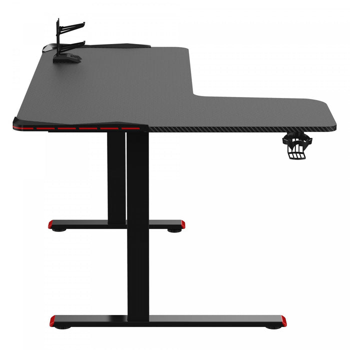 Bureau de jeu Faze en forme de L avec lumières à DEL