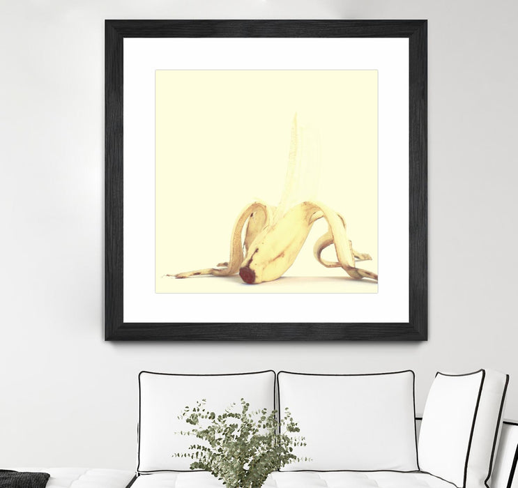 Œuvre d’art murale encadrée noire et mate « Banada Honey Puff » 30 x 30