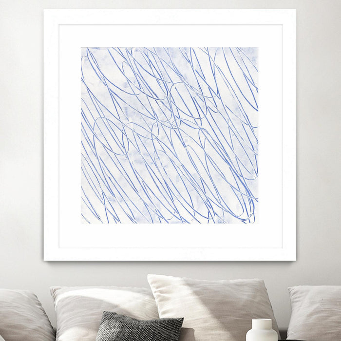 Œuvre d’art murale encadrée blanche et mate « Hula Ii » 36 x 36