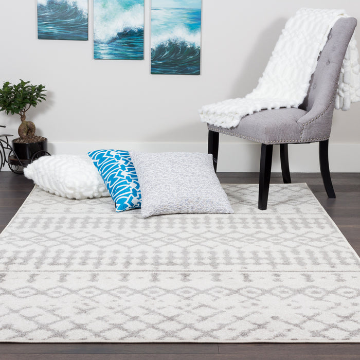 Carpette Lav grise à motifs marocains 4 x 6
