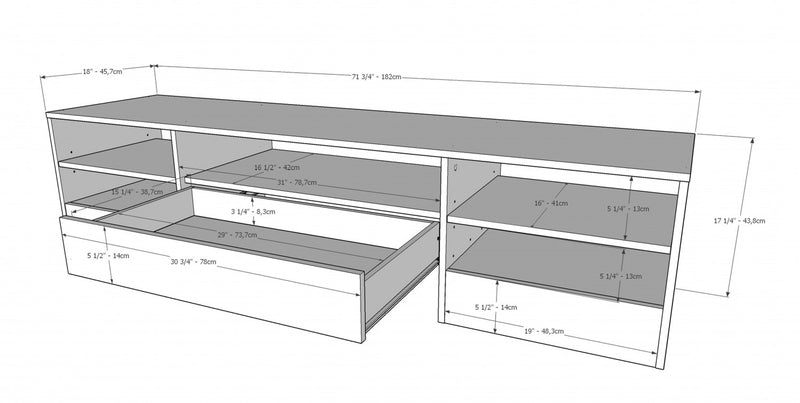 Meuble pour téléviseur Rustik Nordika de 72 po - noir