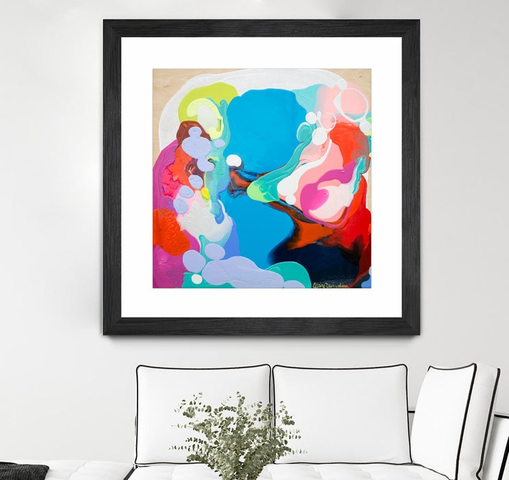 Œuvre d’art murale encadrée noire et mate « Traveling Back In Time » 36 x 36