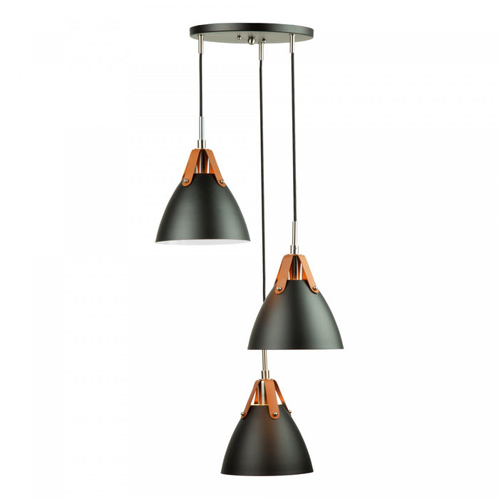 Luminaire suspendu Tote noir à 3 ampoules