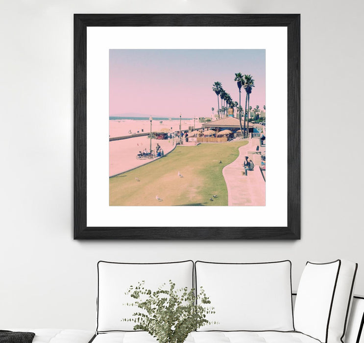 Œuvre d’art murale encadrée noire et mate « Summer Days » 30 x 30