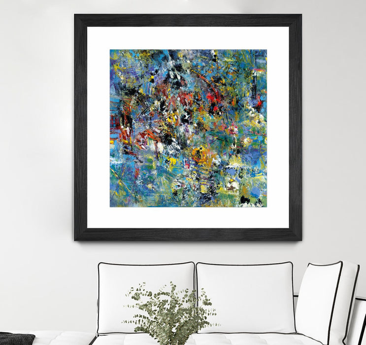 Œuvre d’art murale encadrée noire et mate « Carpe Diem 2 » 30 x 30