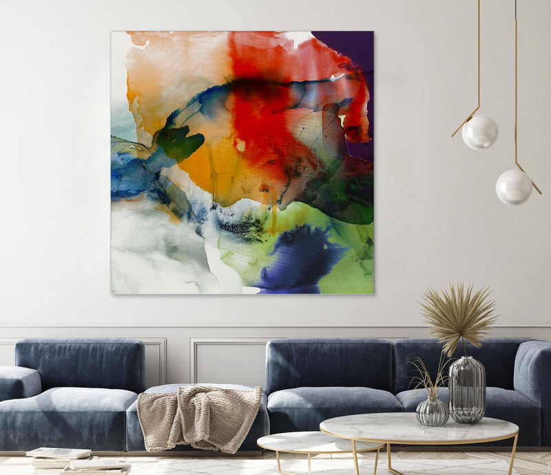 Œuvre d’art murale Giant Art « Vibrant Terrain I » 54 x 54