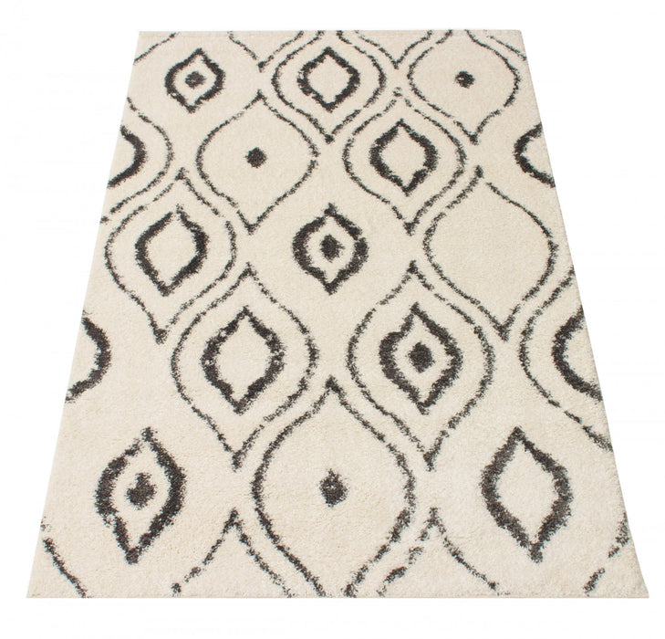 Carpette à poil long Gael ivoire 3 pi 11 po x 6 pi 0 po
