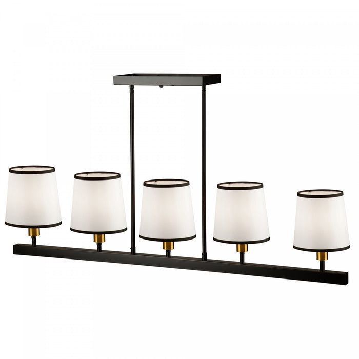 Luminaire suspendu Coco noir et doré à 5 ampoules