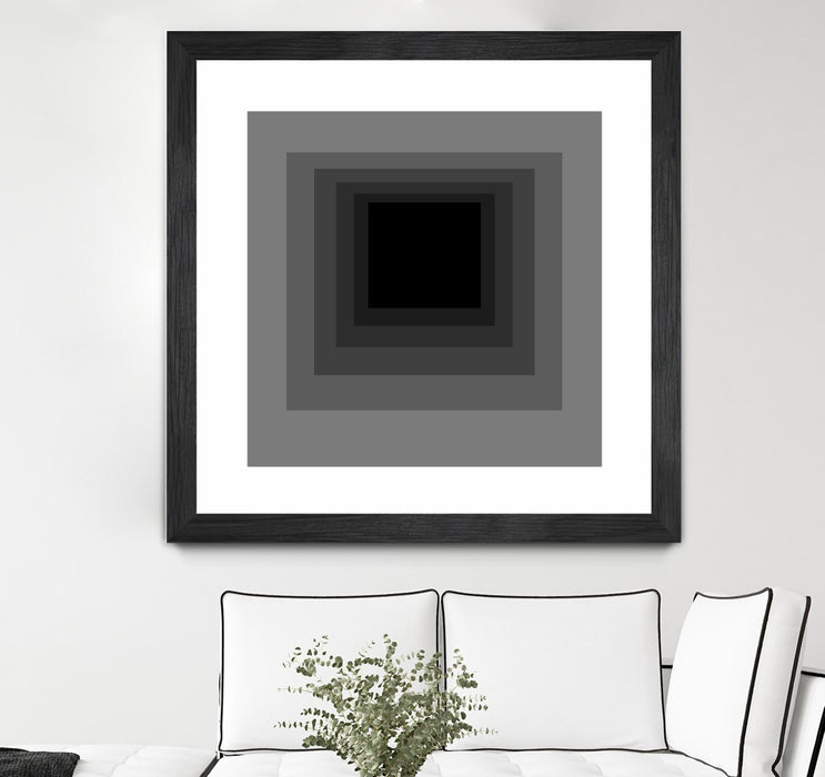 Œuvre d’art murale encadrée noire et mate « After Josef A » 30 x 30
