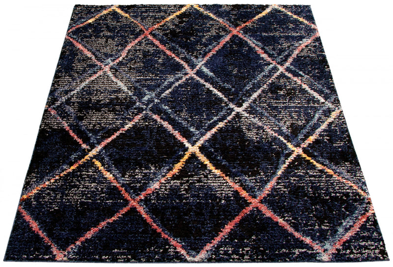Carpette Makondo Abstract bleu marin - 5 pi 3 pox 7 pi 3 po