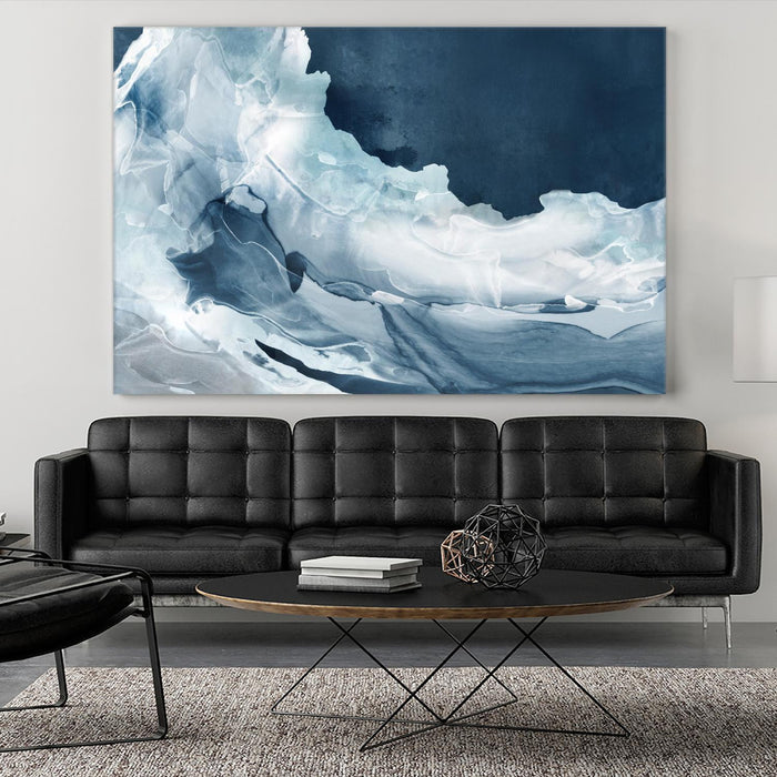 Œuvre d’art murale Giant Art « Wave Of Blue Ice » 72 x 48
