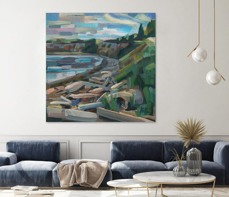 Œuvre d’art murale Giant Art « Early Morning On The Beach » 54 x 54