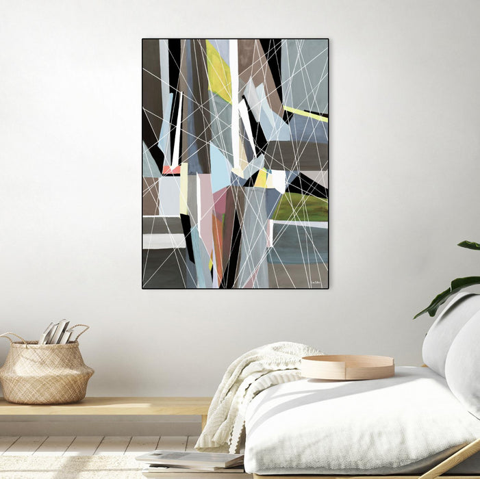 Œuvre d’art murale sur toile encadrée noire « Oceanrain » 30 x 40