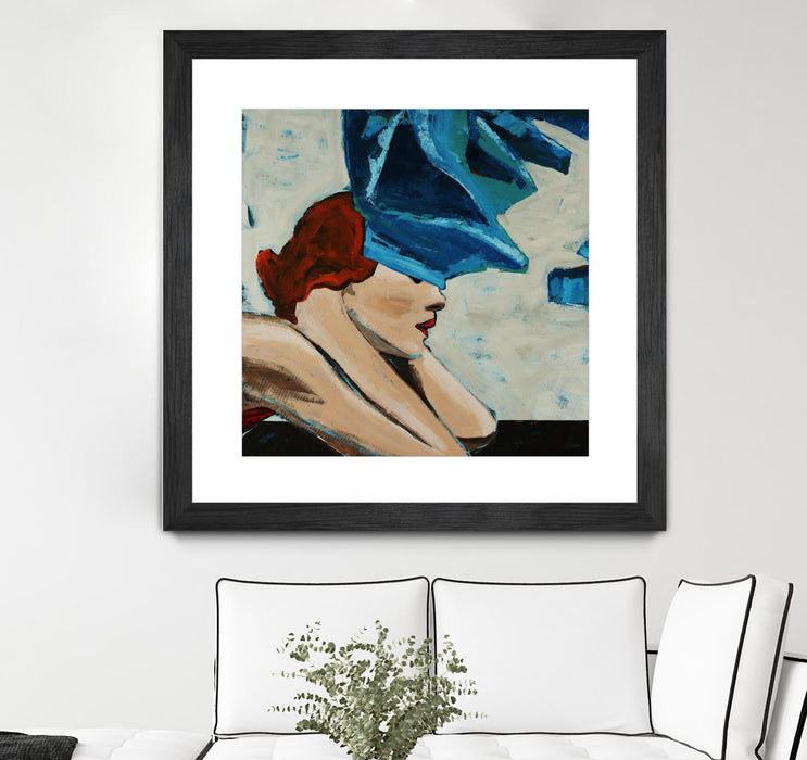 Œuvre d’art murale encadrée noire et mate « On The Rocks » 36 x 36