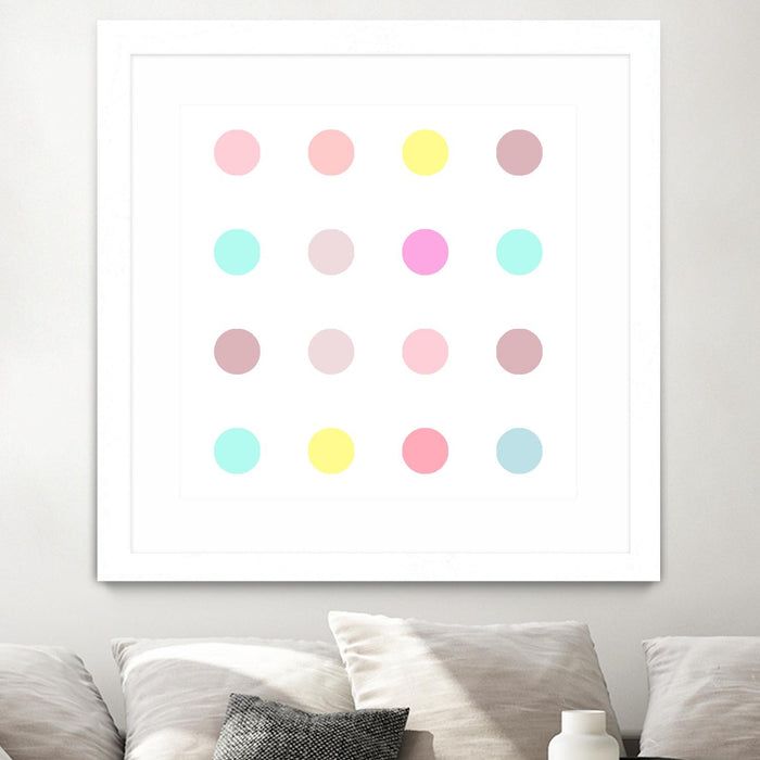 Œuvre d’art murale encadrée blanche et mate « Pink Iv » 36 x 36